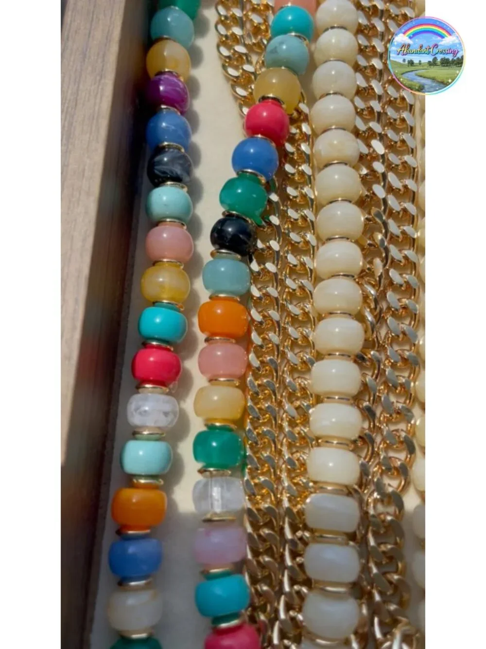 Layered Beaded Choker Necklace for Women, Heart Pendant Gold Plated, Boho Y2K